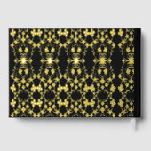 当社のレジス結婚トリフローラつる植物パターンブラック ゲストブック (裏面)