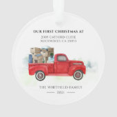 当社の初めてのクリスマスの住所変更 オーナメント (裏面)