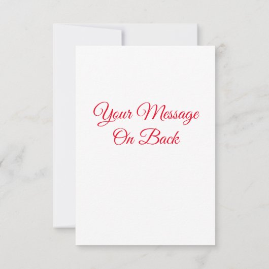 当社の初めてのクリスマスの赤い背景 招待状 (裏面)