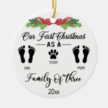 当社の初めてのクリスマスは3つのフットプリントのファミリ