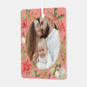 当社の初めてのクリスマスカスタムファミリーのフォトフレーム メタルオーナメント (正面左)