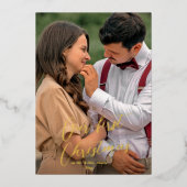 当社の初めてのクリスマススクリプト新規名前タータンチェックHo 箔シーズンカード (正面)