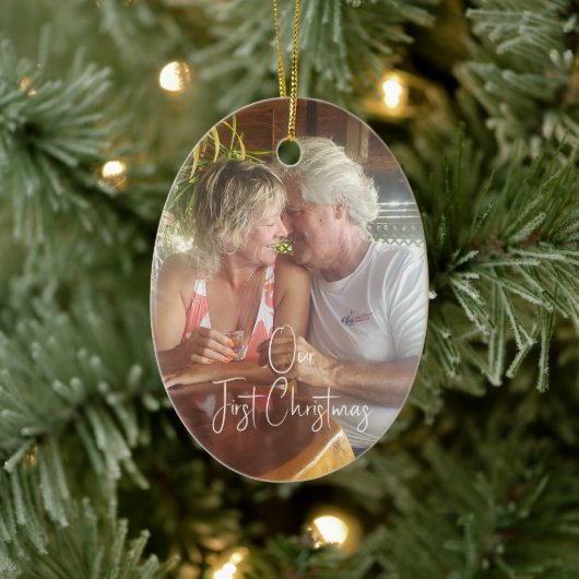 当社の初めてのクリスマスセラミックスオーバルオーナメント セラミックオーナメント (ツリー)