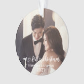 当社の初めてのクリスマスハート手書写真 オーナメント (正面)