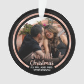 当社の初めてのクリスマスバラ金ゴールドスクリプト写真 オーナメント (正面)