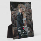 当社の初めてのクリスマスパーソナライズされたフォトデスクトップ フォトプラーク (側面)