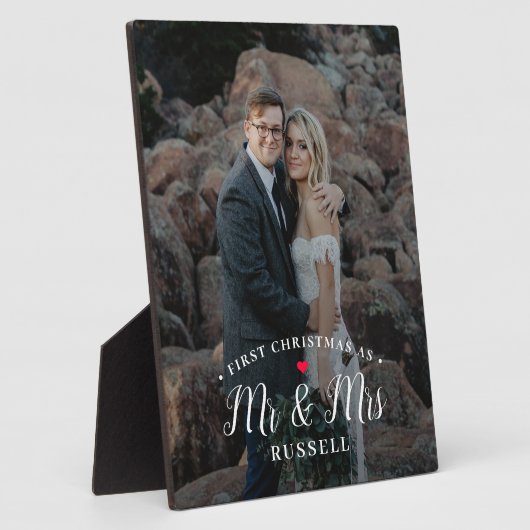 当社の初めてのクリスマスパーソナライズされたフォトデスクトップ フォトプラーク (側面)