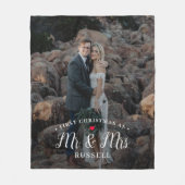 当社の初めてのクリスマスパーソナライズされたフォトブランケット フリースブランケット (正面)