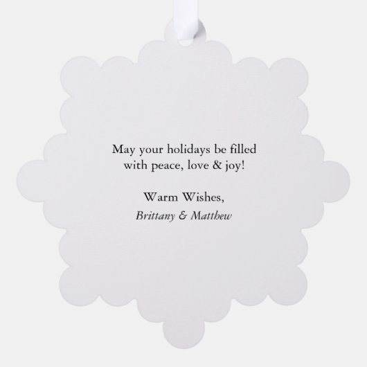 当社の初めてのクリスマスフォトオーナメントカード オーナメントカード (裏面)