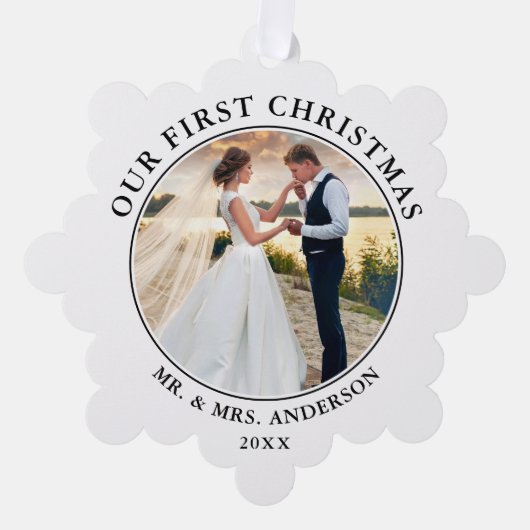 当社の初めてのクリスマスフォトオーナメントカード オーナメントカード (正面)