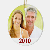 当社の初めてのクリスマスフォトオーナメント セラミックオーナメント (左)