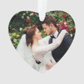 当社の初めてのクリスマスフローラ金ゴールドPHOTO Backハート オーナメント (裏面)