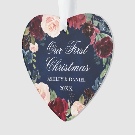 当社の初めてのクリスマスフローラPHOTO Backハート オーナメント (正面)