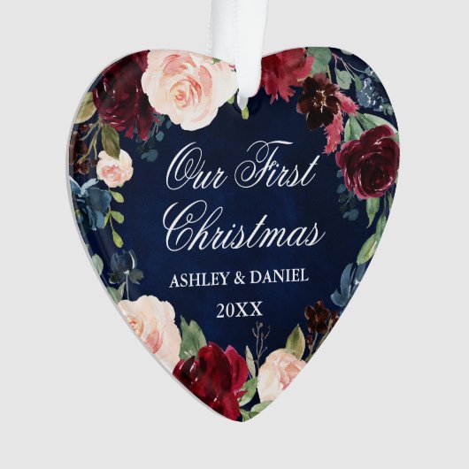 当社の初めてのクリスマスフローラPHOTO Backハート オーナメント (正面)