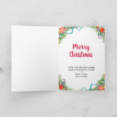 当社の初めてのクリスマスベビー写真&名前レッドホワイト シーズンカード (内部)