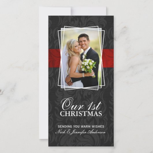 当社の初めてのクリスマスホリデーフォトカード(4x8) シーズンカード (正面)