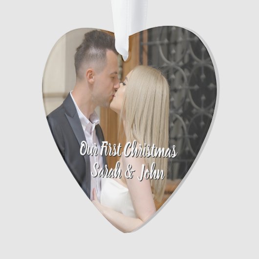 当社の初めてのクリスマス写真 オーナメント (正面)