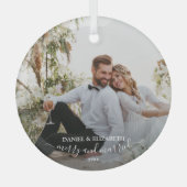 当社の初めてのクリスマス写真 ガラスオーナメント (正面)