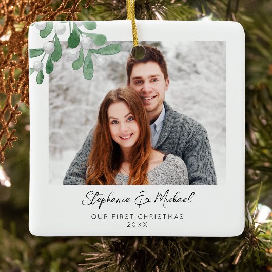 当社の初めてのクリスマス写真 セラミックオーナメント