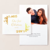 当社の初めてのクリスマス写真 箔カード (ディスプレー)