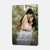 当社の初めてのクリスマス婚約したカスタムの写真の名前 メタルオーナメント (正面左)