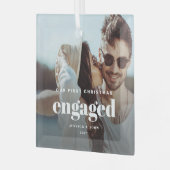 当社の初めてのクリスマス婚約したガラスフォトオーナメント ガラスオーナメント (正面左)