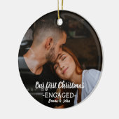 当社の初めてのクリスマス婚約したスお洒落クリプト写真 セラミックオーナメント (左)