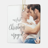当社の初めてのクリスマス婚約したスクリプトの写真名 セラミックオーナメント (左)