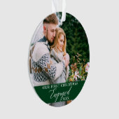 当社の初めてのクリスマス婚約したフォトグリーン オーナメント (正面)