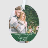 当社の初めてのクリスマス婚約したフォトグリーン オーナメント (正面)