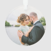 当社の初めてのクリスマス婚約した写真オーナメント オーナメント (裏面)