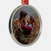 当社の初めてのクリスマス婚約した写真オーナメント メタルオーナメント (右)