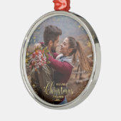 当社の初めてのクリスマス婚約した写真オーナメント メタルオーナメント (左)
