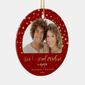 当社の初めてのクリスマス婚約した写真フェスティバル セラミックオーナメント (右)