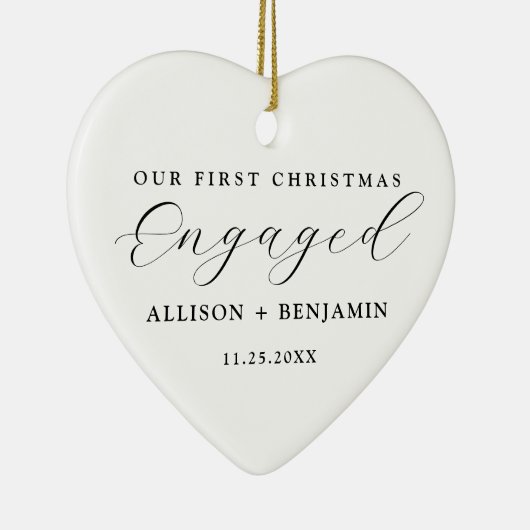 当社の初めてのクリスマス婚約した発表記念 セラミックオーナメント (右)