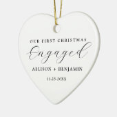 当社の初めてのクリスマス婚約した発表記念 セラミックオーナメント (左)