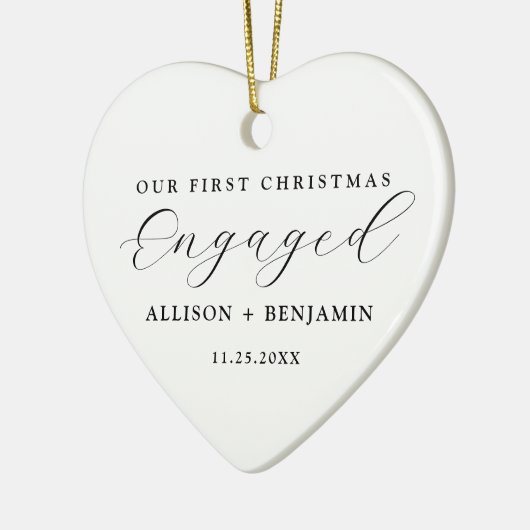 当社の初めてのクリスマス婚約した発表記念 セラミックオーナメント (左)