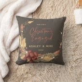 当社の初めてのクリスマス婚約した素朴銅写真 クッション (ブランケット)