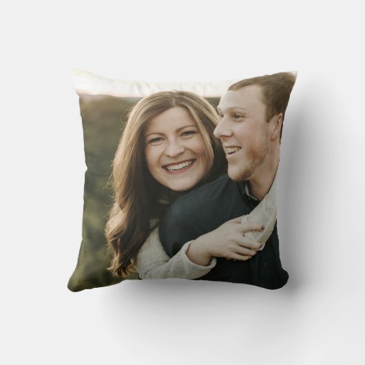 当社の初めてのクリスマス婚約した素朴銅写真 クッション (裏面)