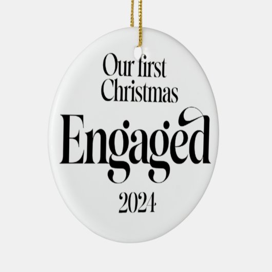 当社の初めてのクリスマス婚約した2024 セラミックオーナメント (右)