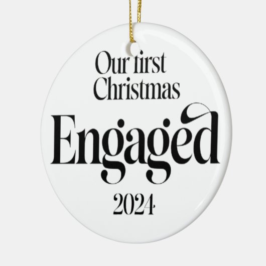 当社の初めてのクリスマス婚約した2024 セラミックオーナメント (左)