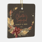 当社の初めてのクリスマス素朴銅写真 セラミックオーナメント (右)