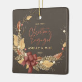 当社の初めてのクリスマス素朴銅写真 セラミックオーナメント (左)