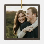 当社の初めてのクリスマス素朴銅写真 セラミックオーナメント (裏面)