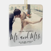 当社の初めてのクリスマス結婚したフォトスエレガントクリプト セラミックオーナメント (右)