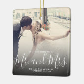 当社の初めてのクリスマス結婚したフォトスエレガントクリプト セラミックオーナメント (左)
