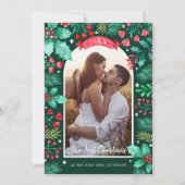 当社の初めてのクリスマス結婚した水彩写真 シーズンカード (正面)