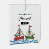 当社の初めてのクリスマス結婚した2025 | 可愛航海のい セラミックオーナメント (右)