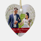 当社の初めてのクリスマス結婚のオーナメントハートRSG セラミックオーナメント (右)