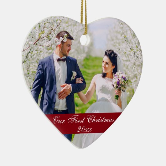 当社の初めてのクリスマス結婚のオーナメントハートRSG セラミックオーナメント (右)